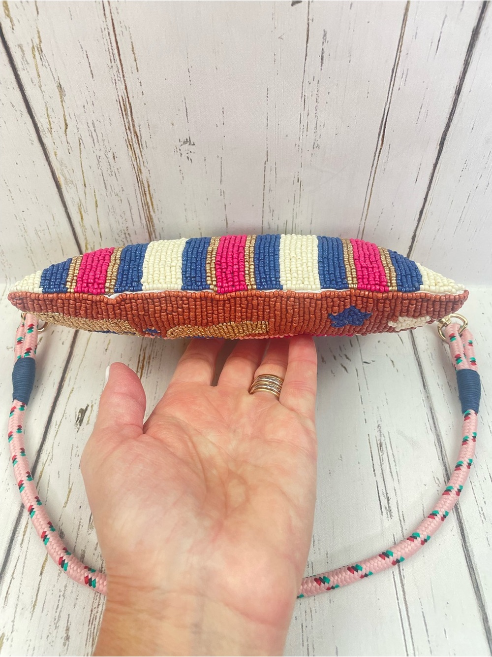 Ink + Alloy Leila Boot Seed Bead Clutch with Strap - Picture 13 of 15